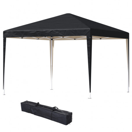 Paviljong 2,95 x 2,95 m Hopfällbart Pop-up UV-skydd Svart