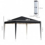 Paviljong 2,95 x 2,95 m Hopfällbart Pop-up UV-skydd Svart