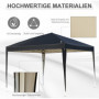 Paviljong 2,95 x 2,95 m Hopfällbart Pop-up UV-skydd Svart