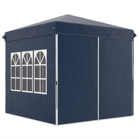 Popup Paviljong med sidoväggar och Bärväska 2,5 x 2,5 m Mörkblå