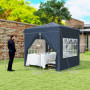 Popup Paviljong med sidoväggar och Bärväska 2,5 x 2,5 m Mörkblå