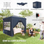 Popup Paviljong med sidoväggar och Bärväska 2,5 x 2,5 m Mörkblå