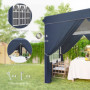 Popup Paviljong med sidoväggar och Bärväska 2,5 x 2,5 m Mörkblå