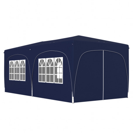 Pop-up Paviljong med Sidoväggar 3 x 6 m Mörkblå