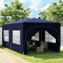 Pop-up Paviljong med Sidoväggar 3 x 6 m Mörkblå