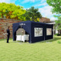 Pop-up Paviljong med Sidoväggar 3 x 6 m Mörkblå