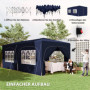 Pop-up Paviljong med Sidoväggar 3 x 6 m Mörkblå
