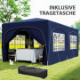 Pop-up Paviljong med Sidoväggar 3 x 6 m Mörkblå