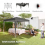 Paviljong 3 x 3 m Hopfällbart Pop-up UV-skydd Mörkgrå