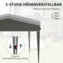 Paviljong 3 x 3 m Hopfällbart Pop-up UV-skydd Mörkgrå