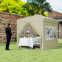 Popup Paviljong med sidoväggar och bärväska 2,5 x 2,5 m Gräddvit