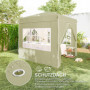 Popup Paviljong med sidoväggar och bärväska 2,5 x 2,5 m Gräddvit