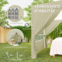 Popup Paviljong med sidoväggar och bärväska 2,5 x 2,5 m Gräddvit