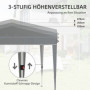 Paviljong 3 x 3 m Hopfällbart Pop-up UV-skydd Ljusgrå