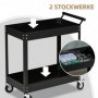 Verkstadsvagn 2 Nivåer Metall upp till 150 kg 84,5 x 38 x 84 cm, svart