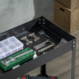 Verkstadsvagn 2 Nivåer Metall upp till 150 kg 84,5 x 38 x 84 cm, svart
