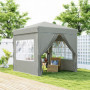Popup Paviljong med sidoväggar och bärväska 2,5 x 2,5 m Ljusgrå