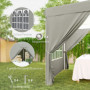 Popup Paviljong med sidoväggar och bärväska 2,5 x 2,5 m Ljusgrå
