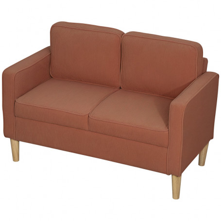 2-sits Soffa Manchester Brun med Förvaring och Träben 117 x 63 x 79 cm