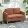 2-sits Soffa Manchester Brun med Förvaring och Träben 117 x 63 x 79 cm