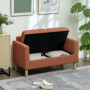 2-sits Soffa Manchester Brun med Förvaring och Träben 117 x 63 x 79 cm