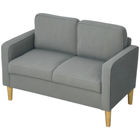 2-sits Soffa Manchester Ljusgrå med Förvaring och Träben 117 x 63 x 79 cm