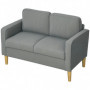 2-sits Soffa Manchester Ljusgrå med Förvaring och Träben 117 x 63 x 79 cm