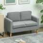 2-sits Soffa Manchester Ljusgrå med Förvaring och Träben 117 x 63 x 79 cm