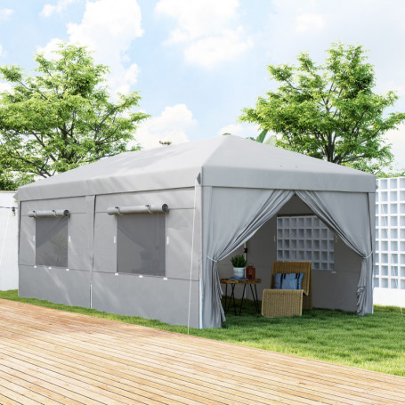 Popup Paviljong 3 x 6 m med Sidoväggar Partytält