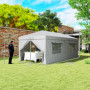 Popup Paviljong 3 x 6 m med Sidoväggar Partytält