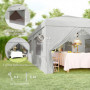 Popup Paviljong 3 x 6 m med Sidoväggar Partytält