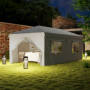 Popup Paviljong 3 x 6 m med Sidoväggar Partytält