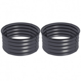 2-Pack Odlingslåda Metall Rund Ø60 x 30 cm