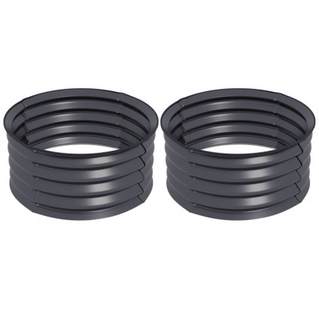 2-Pack Odlingslåda Metall Rund Ø60 x 30 cm
