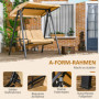 Hammock Gunga 2-sits med Soltak 145 x 116 x 172 cm, Beige