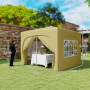 Pop-up Paviljong med Sidoväggar Justerbar i Höjdled Sand