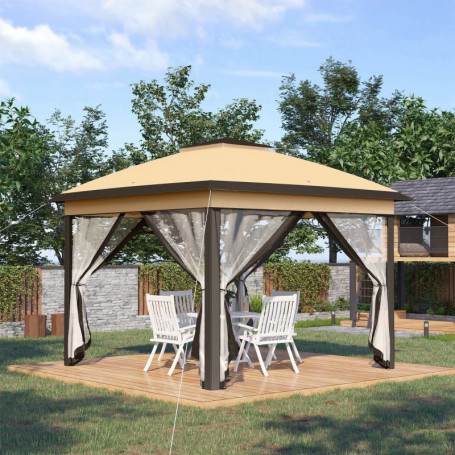 Hopfällbart Paviljong 330 x 330 x 288 cm Beige