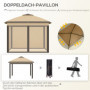 Hopfällbart Paviljong 330 x 330 x 288 cm Beige