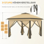 Hopfällbart Paviljong 330 x 330 x 288 cm Beige