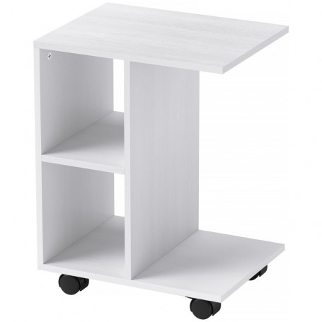 Sidobord C-format med Hjul 45 x 35 x 58 cm, vit