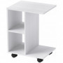 Sidobord C-format med Hjul 45 x 35 x 58 cm, vit