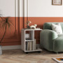 Sidobord C-format med Hjul 45 x 35 x 58 cm, vit