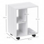 Sidobord C-format med Hjul 45 x 35 x 58 cm, vit