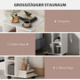 Sidobord C-format med Hjul 45 x 35 x 58 cm, vit