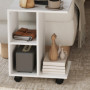 Sidobord C-format med Hjul 45 x 35 x 58 cm, vit