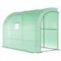 Växthus Halvtunnel med Hyllor 300 x 150 x 213 cm Grön