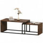 Soffbord 2 Set Industriell Stil Vintage Brun-Svart