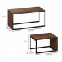 Soffbord 2 Set Industriell Stil Vintage Brun-Svart