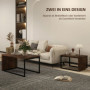 Soffbord 2 Set Industriell Stil Vintage Brun-Svart