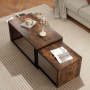 Soffbord 2 Set Industriell Stil Vintage Brun-Svart